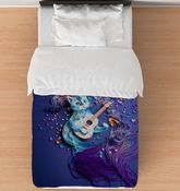Origami-inspired deep sea design on duvet cover.